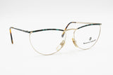 Italian designer Nazareno Gabrielli mod. 110 - 613 cat eye half lunettes frame womens, golden & green tortoise metal, NOS