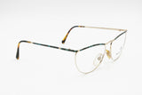 Italian designer Nazareno Gabrielli mod. 110 - 613 cat eye half lunettes frame womens, golden & green tortoise metal, NOS