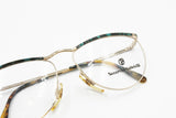 Italian designer Nazareno Gabrielli mod. 110 - 613 cat eye half lunettes frame womens, golden & green tortoise metal, NOS