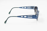 Sting vintage sunglasses 90s electric blue coated metal, modern modernist, New Old Stock vintage spectacles