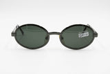 Genny 621-S big oval sunglasses frame, gunmetal dark colour and black temple tips , New Old Stock 90s