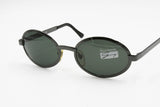Genny 621-S big oval sunglasses frame, gunmetal dark colour and black temple tips , New Old Stock 90s