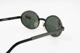 Genny 621-S big oval sunglasses frame, gunmetal dark colour and black temple tips , New Old Stock 90s