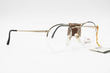 Round pilot eyewear eyeglasses frame pale golden & black, West Coast By Equipe Vista, Deadstock 1980s