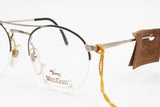 Round pilot eyewear eyeglasses frame pale golden & black, West Coast By Equipe Vista, Deadstock 1980s