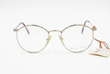 Vintage round womens pantos NOUVELLE mod. Elisa pale golden metal frame, New Old Stock eyewear glasses 1980s
