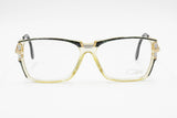 Cazal mod. 345 col. 742 vintage square eyewear frame, yellow semitransparent acetate, Deadstock 80s