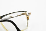 Cazal mod. 345 col. 742 vintage square eyewear frame, yellow semitransparent acetate, Deadstock 80s