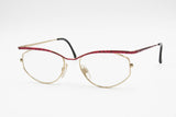 Cazal point 2 mod. 1108 col. 408 military red superior bar & Golden, modern design eyewear frame, New Old Stock 80s