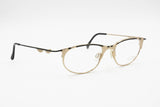 Cazal mod. 108 col. 302 rare eyewear frame modern design, Golden satin & Black metal, New Old Stock