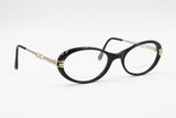 Oval little cay eye frame Black & Silver, Ouverture made in Italy mod. OV10, New Old Stock
