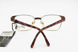 Genny 536 5043 square eyeglasses eyewear frame for womens ladies, Golden frame with brown tortoise temple tips, New Old Stock 80s