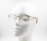Sferoflex PAT 2405 women eyeglasses frame cat eye pale golden, Vintage 80s New Old Stock