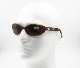 Emporio Armani wrapping sunglasses 544-S 144-S oval lenses dappled brown acetate, New Old Stock