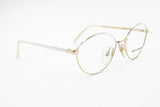 Terry Brogan woman eyeglass frame Golden & White eyebrows arms, New Old Stock 90s