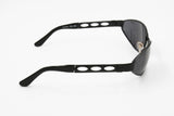 Vintage total black biker sunglasses wrapping oval lenses, FLOYD FL6140, New Old Stock