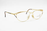 Simonetta Ravizza by Annabella eyeglasses frame womens, high design modernist glasses, Golden Metal with Oacen blue insert, New Old Stock