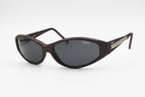 FLOYD made in Italy, biker sunglasses total deep violet acetate with metal rustic plaques, wrapping sunglasses, Deadstock