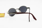 STING oval round sunglasses Melanin Lenses, gunmetal color with highlighted red lenses perimeter, New Old Stock 90s