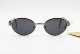 STING oval round sunglasses Melanin Lenses, gunmetal color with highlighted red lenses perimeter, New Old Stock 90s