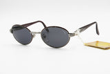 STING oval round sunglasses Melanin Lenses, gunmetal color with highlighted red lenses perimeter, New Old Stock 90s