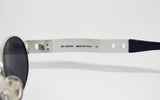 LES COPAINS vintage oval full rimmed sunglasses, cool round brilliant silver architectural arms made in Italy, NOS 1980s
