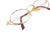 Designer modern eyewear GMC by Trend Company, oval adroned reading glasses // rose gold and red hand painted detial, Vintage 1970s