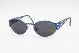 Sting vintage sunglasses 90s electric blue coated metal, modern modernist, New Old Stock vintage spectacles