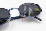 Sting vintage sunglasses 90s electric blue coated metal, modern modernist, New Old Stock vintage spectacles