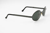 Genny 621-S big oval sunglasses frame, gunmetal dark colour and black temple tips , New Old Stock 90s