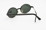 Genny 621-S big oval sunglasses frame, gunmetal dark colour and black temple tips , New Old Stock 90s