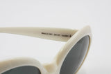 Les Copains oversize round sunglasses white acetate with silver logo // Ladies woman sunglasses // NOS 1980s