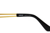 GIANNI VERSACE mod. 343 A vintage 1990s womens sunglasses thick brown acetate & sating gold metal arms // Versace medusa logo, New old stock