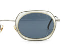 Sunglasses Nouvelle vague mod. Syria cellulose inserts round lenses, silver metallized // retro oval sunglasses made in Italy // Dead Stock