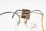 Round pilot eyewear eyeglasses frame pale golden & black, West Coast By Equipe Vista, Deadstock 1980s