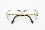 Cazal mod. 345 col. 742 vintage square eyewear frame, yellow semitransparent acetate, Deadstock 80s