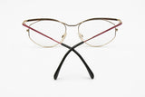 Cazal point 2 mod. 1108 col. 408 military red superior bar & Golden, modern design eyewear frame, New Old Stock 80s