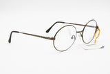 Marcolin made in Italy vintage round frame Black & Bronze aged, Vintage 1990s eyeglasses full metal, New Old Stock