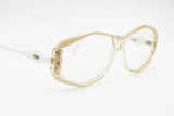 Cazal Vintage Eyeglasses Mod. 312 Col. 192 , Hype unique white and clear, triangular inserts, New Old Stock 80s