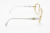 Cazal Vintage Eyeglasses Mod. 312 Col. 192 , Hype unique white and clear, triangular inserts, New Old Stock 80s