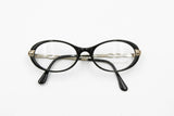 Oval little cay eye frame Black & Silver, Ouverture made in Italy mod. OV10, New Old Stock