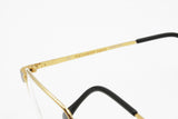 Gianfranco Ferrè GFF 151 rectangular golden silver eyeglass frame, made in Italy 80s, New Old Stock