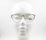 Sferoflex PAT 2405 women eyeglasses frame cat eye pale golden, Vintage 80s New Old Stock