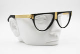Gianfranco Ferre  GFF 26 Vintage eyewear frame made in Italy golden & black, New Old Stock 80s