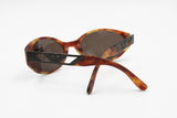 Emporio Armani wrapping sunglasses 544-S 144-S oval lenses dappled brown acetate, New Old Stock