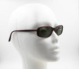 Persol 2557-S women sunglasses with red opaque acetate, Green branded lenses, New Old Stock
