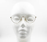 Terry Brogan woman eyeglass frame Golden & White eyebrows arms, New Old Stock 90s