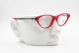 Valentino Les Lunettes V203 233 red cat eye women eyeglass frame, Twisted gunmetal arms, New Old Stock
