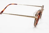 Blue Bay, classy unique eyewear teacher style in dark palisander and golden metal, New Old Stock 80s