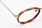 Blue Bay, classy unique eyewear teacher style in dark palisander and golden metal, New Old Stock 80s